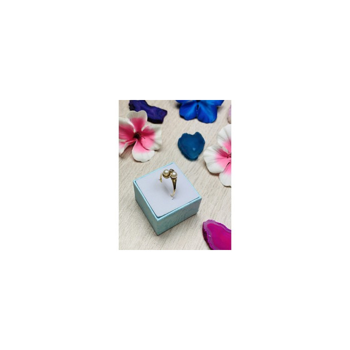 10K YELLOW GOLD PEARLS & DIAMOND RING SIZE 6.75