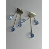 Cloud Tassel Raindrops 925 Sterling Silver Blue Crystal Earrings