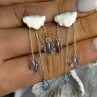 Cloud Tassel Raindrops 925 Sterling Silver Blue Crystal Earrings