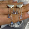 Cloud Tassel Raindrops 925 Sterling Silver Blue Crystal Earrings
