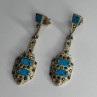 Vintage 925 Sterling Silver Turquoise & Marcasite Earrings