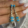 Vintage 925 Sterling Silver Turquoise & Marcasite Earrings