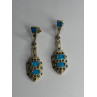 Vintage 925 Sterling Silver Turquoise & Marcasite Earrings