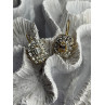 GA Italy 925 Sterling Silver Gold Plated White Topaz Earrings