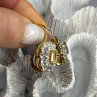 GA Italy 925 Sterling Silver Gold Plated White Topaz Earrings