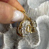 GA Italy 925 Sterling Silver Gold Plated White Topaz Earrings