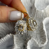 GA Italy 925 Sterling Silver Gold Plated White Topaz Earrings