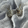 GA Italy 925 Sterling Silver Gold Plated White Topaz Earrings