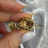 GA Italy 925 Sterling Silver Gold Plated White Topaz Earrings