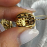 GA Italy 925 Sterling Silver Gold Plated White Topaz Earrings