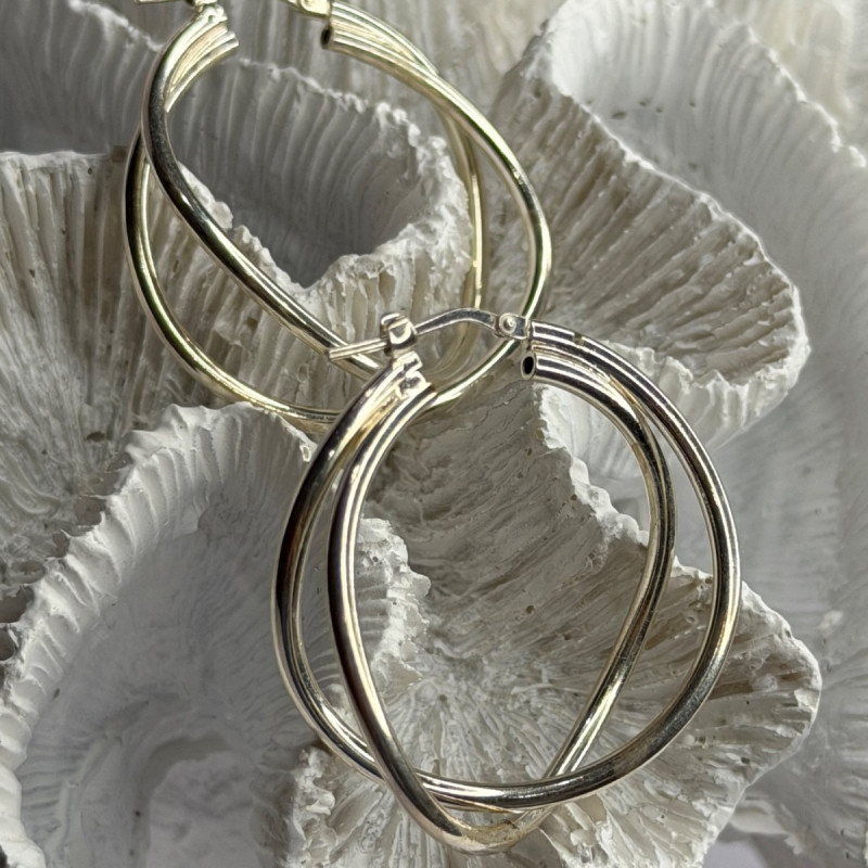 Italy Elegant 925 Sterling Silver Earrings