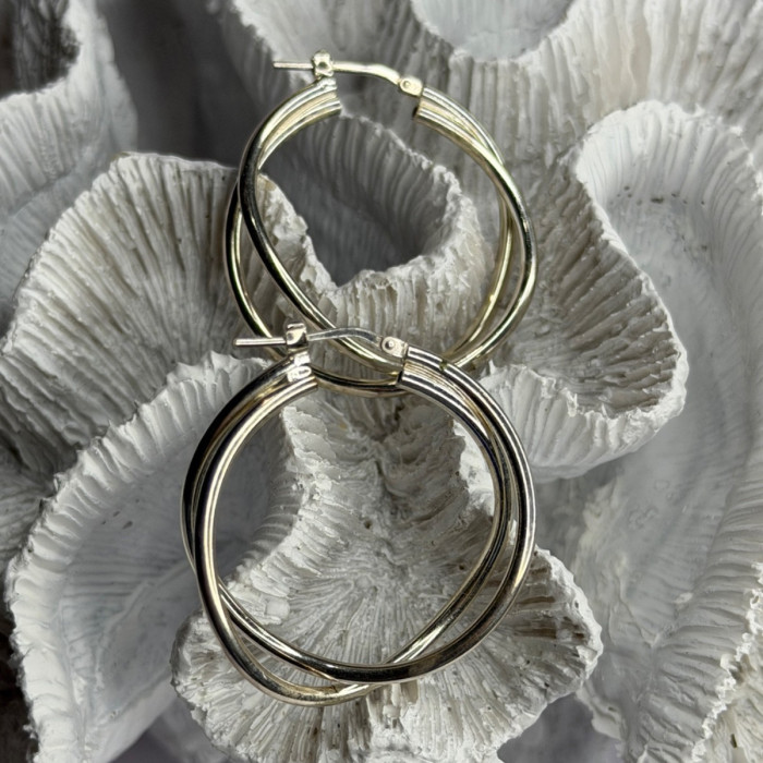 Italy Elegant 925 Sterling Silver Earrings