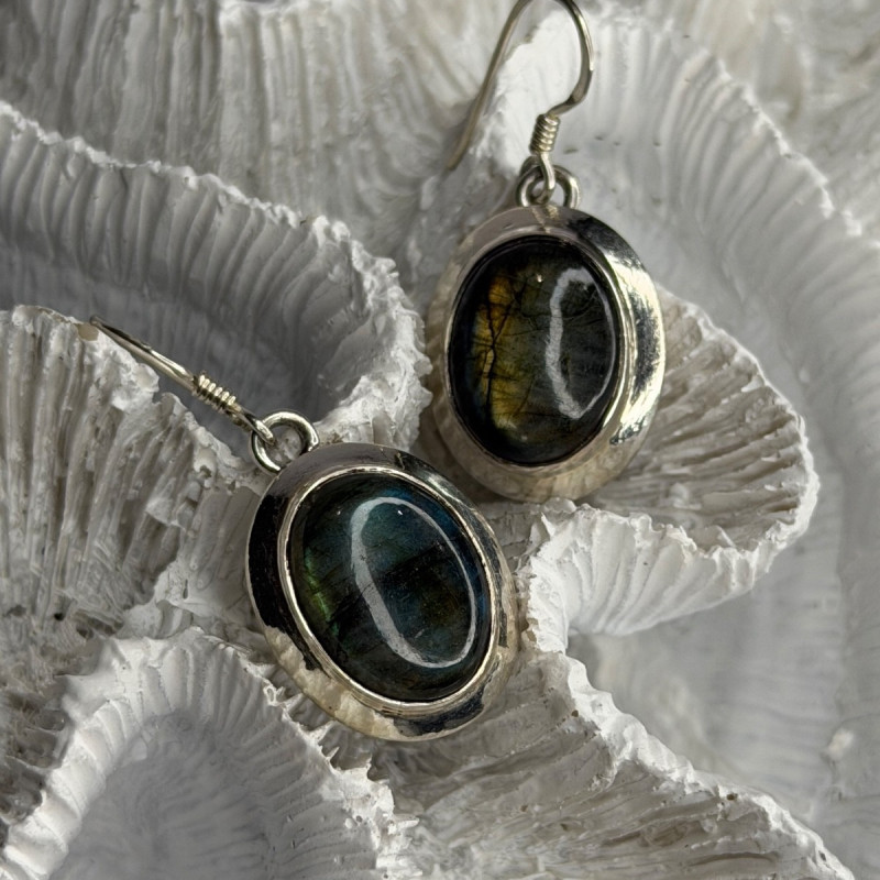 925 Sterling Silver Labradorite Dangle Earrings
