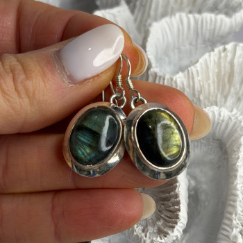 925 Sterling Silver Labradorite Dangle Earrings