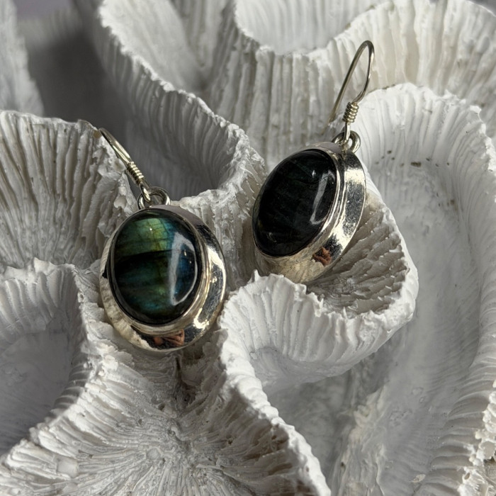 925 Sterling Silver Labradorite Dangle Earrings