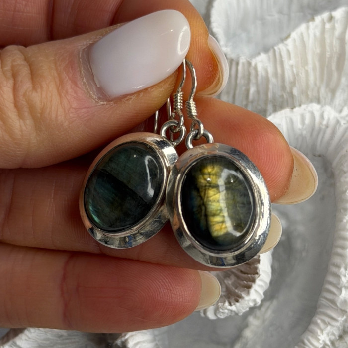 925 Sterling Silver Labradorite Dangle Earrings