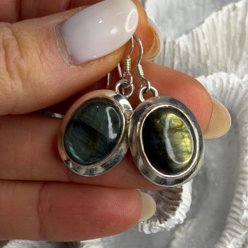 925 Sterling Silver Labradorite Dangle Earrings