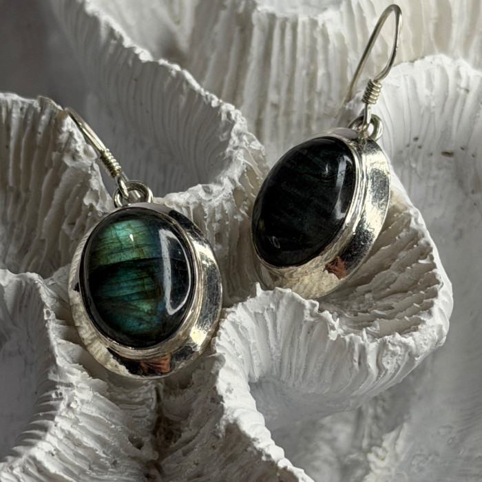 925 Sterling Silver Labradorite Dangle Earrings