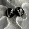Vintage 925 Sterling Silver Black Onyx Earrings