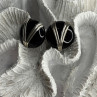 Vintage 925 Sterling Silver Black Onyx Earrings