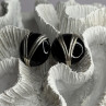 Vintage 925 Sterling Silver Black Onyx Earrings
