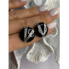 Vintage 925 Sterling Silver Black Onyx Earrings