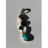 925 Sterling Silver Multi Color Gemstones Pendant