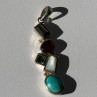 925 Sterling Silver Multi Color Gemstones Pendant