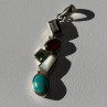 925 Sterling Silver Multi Color Gemstones Pendant