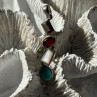 925 Sterling Silver Multi Color Gemstones Pendant