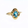 14K Yellow Gold Topaz & Diamonds Ring Size 7.25