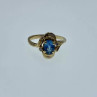 14K Yellow Gold Topaz & Diamonds Ring Size 7.25