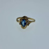 14K Yellow Gold Topaz & Diamonds Ring Size 7.25