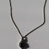 925 Sterling Silver Blue Sapphire & Quartz Necklace Length 16 in