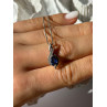 925 Sterling Silver Blue Sapphire & Quartz Necklace Length 16 in