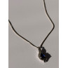 925 Sterling Silver Blue Sapphire & Quartz Necklace Length 16 in