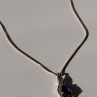 925 Sterling Silver Blue Sapphire & Quartz Necklace Length 16 in