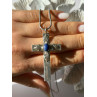 Vintage 925 Sterling Silver Sodalite Cross Necklace Length 18 in