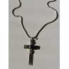 Vintage 925 Sterling Silver Sodalite Cross Necklace Length 18 in