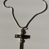 Vintage 925 Sterling Silver Sodalite Cross Necklace Length 18 in