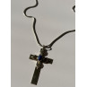 Vintage 925 Sterling Silver Sodalite Cross Necklace Length 18 in