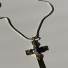 Vintage 925 Sterling Silver Sodalite Cross Necklace Length 18 in
