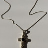 Vintage 925 Sterling Silver Black Onyx Cross Necklace Length 18 in