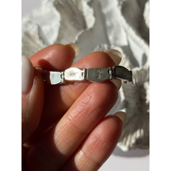 Vintage 950 Sterling Silver Black Onyx Bracelet