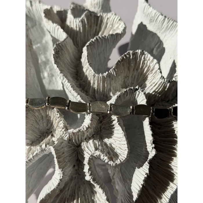 Vintage 950 Sterling Silver Black Onyx Bracelet