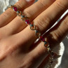 925 Sterling Silver Gold Plated Pink Topaz Bracelet