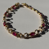 925 Sterling Silver Gold Plated Pink Topaz Bracelet