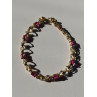 925 Sterling Silver Gold Plated Pink Topaz Bracelet