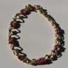925 Sterling Silver Gold Plated Pink Topaz Bracelet