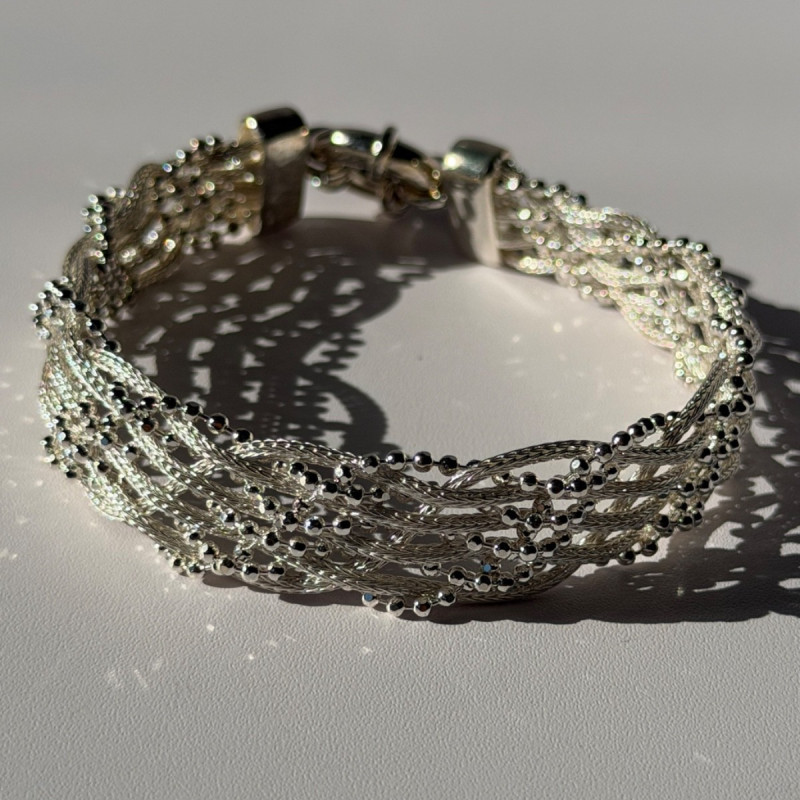 Elegant Italy 925 Sterling Silver Bracelet Size 8